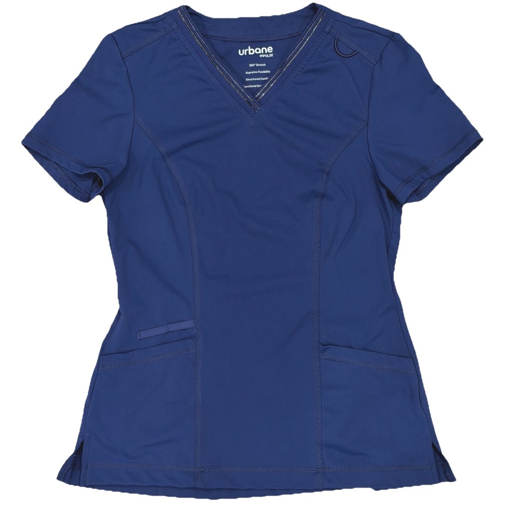 Urbane Impulse Scrub Set Womens XSM Navy 360 Stretch Top & Pants Medical Uniform - Picture 2 of 9
